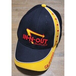 In-N-Out Burger Baseball Cap Black Red One Size California Palm Tree Logo hat